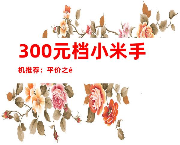 300元档小米手机推荐：平价之选，性价比出众